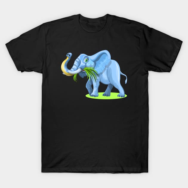 Blue Elephant Cartoon Artwork T-Shirt by PatrioTEEism